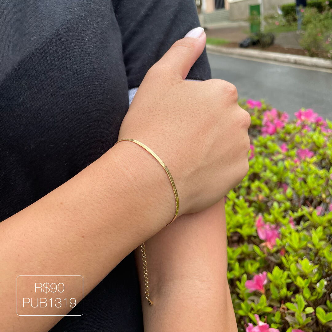 Pulseira Fita 2mm 2024/2 Liso Dourado